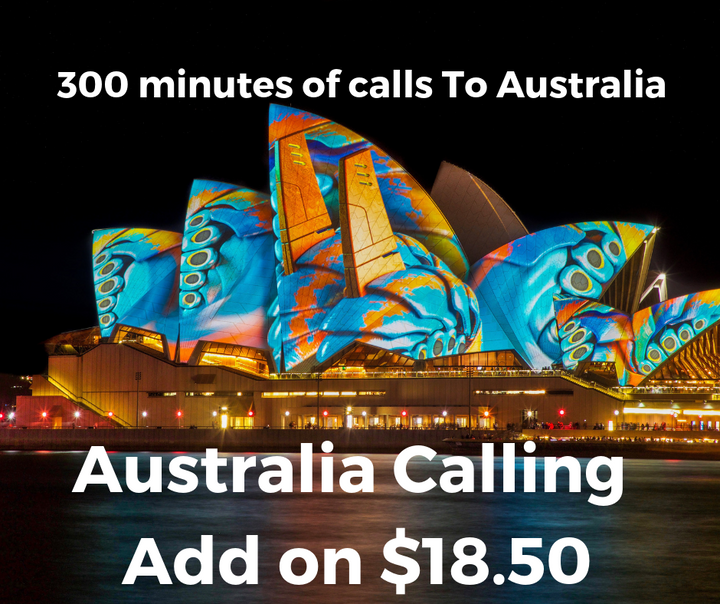 Australia/US/ Calling Package(Indosat tourist sim only)